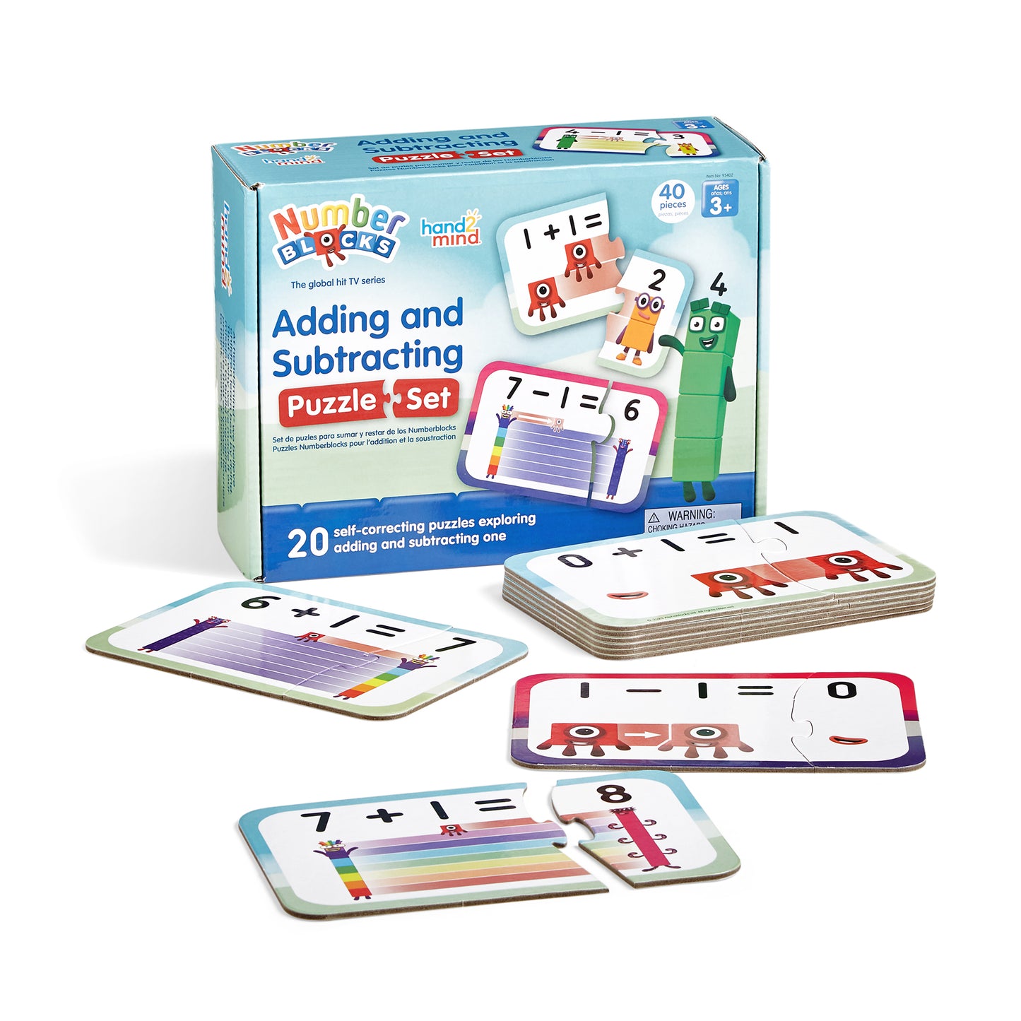 Hand2Mind Numberblocks Math Puzzle 3-Pack - Counting, Addition, Sequencing