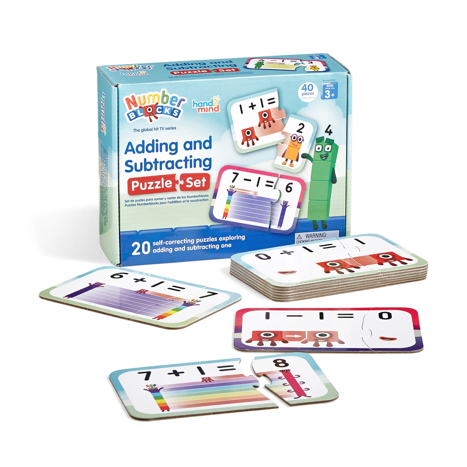 Hand2Mind Numberblocks Math Puzzle 3-Pack - Counting, Addition, Sequencing