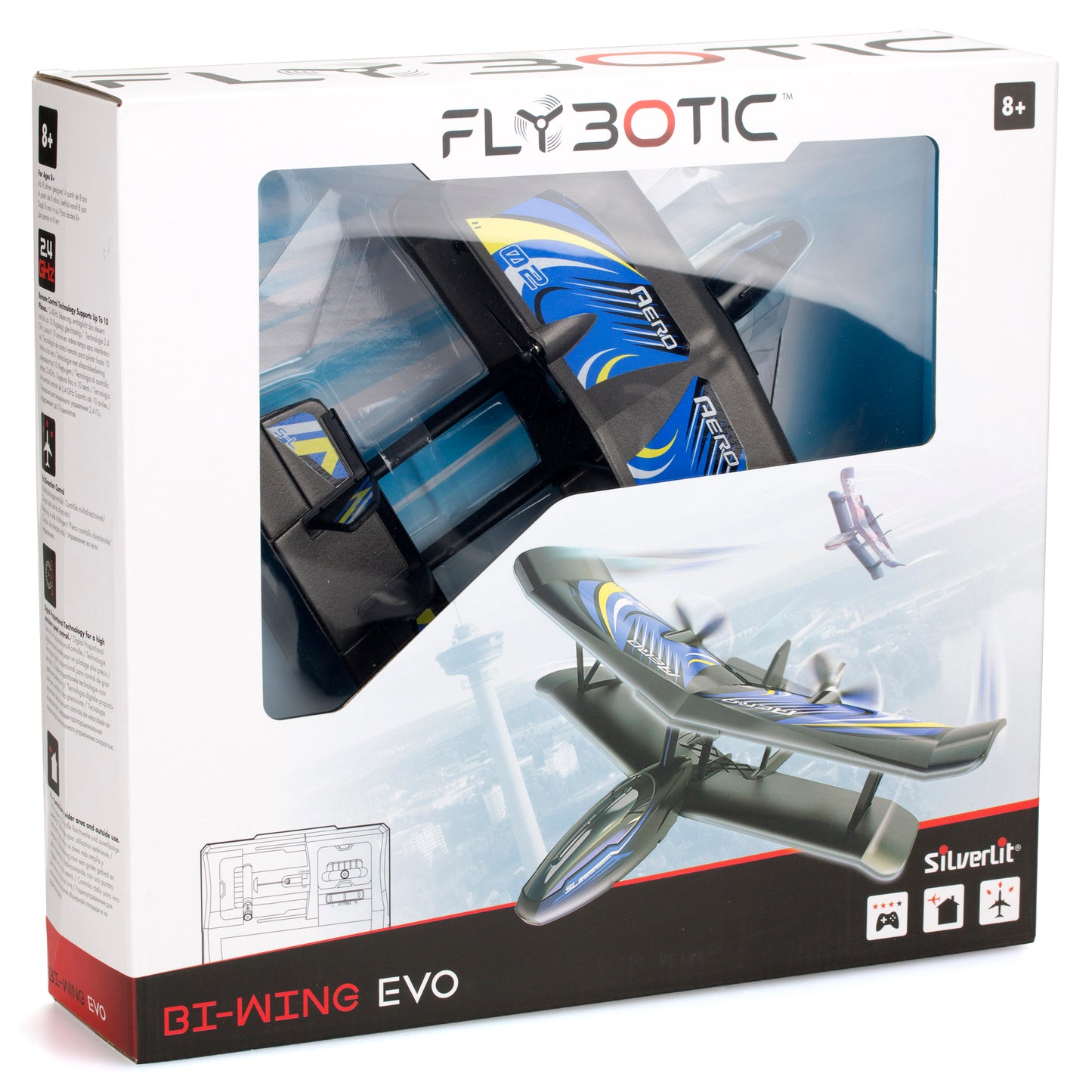 FLYBOTIC 3-Channel 2.4GHz Bi-Wing Evo RC Plane - Blue