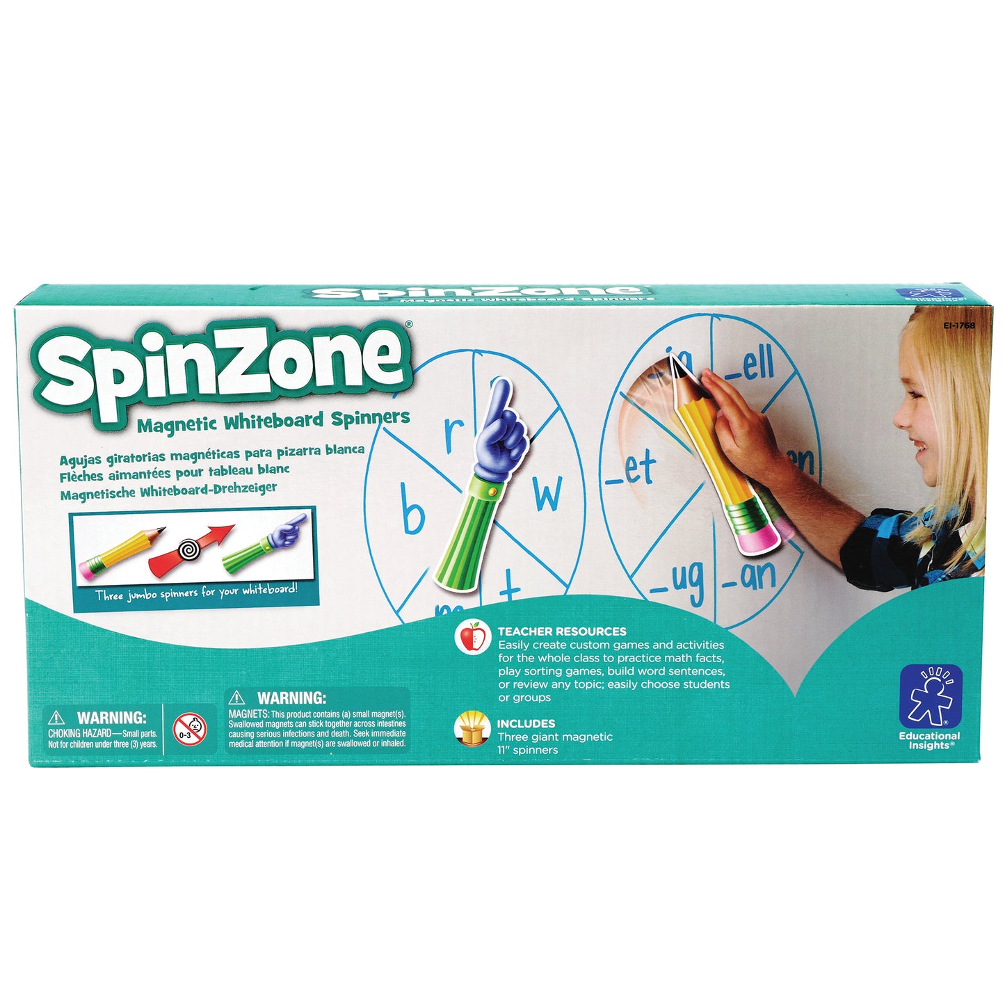 Educational Insights SpinZone Magnetic Whiteboard Spinners - Set of 3