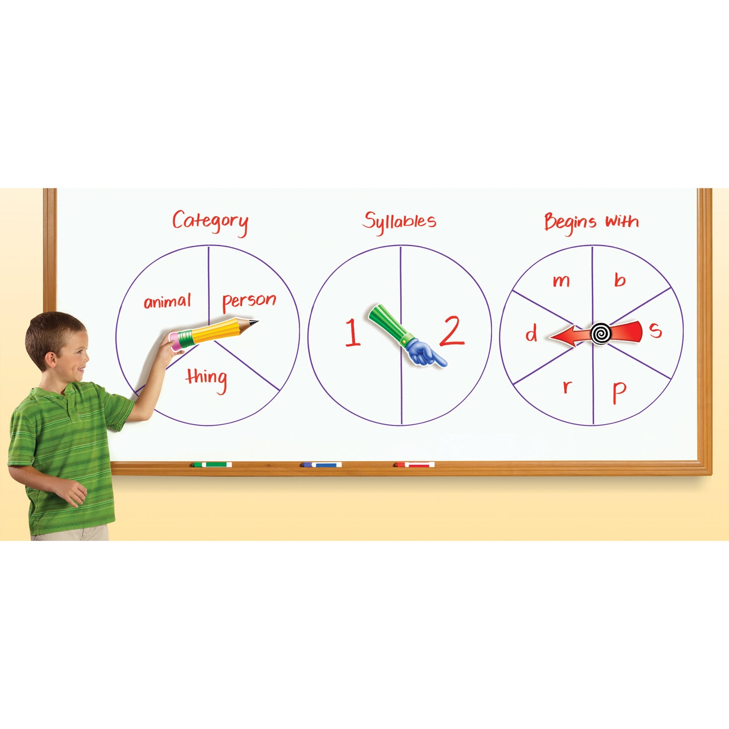 Educational Insights SpinZone Magnetic Whiteboard Spinners - Set of 3