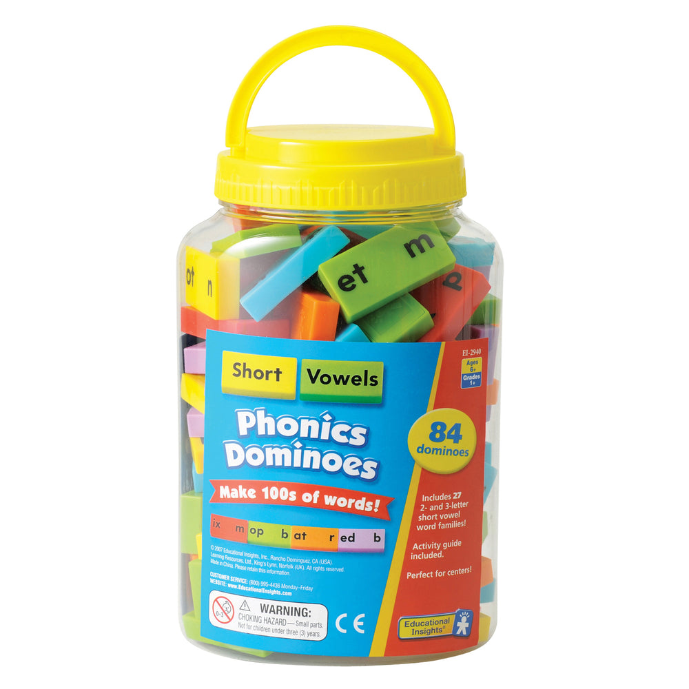 Educational Insights Phonics Dominoes - Short Vowels - Colorful Educational Game