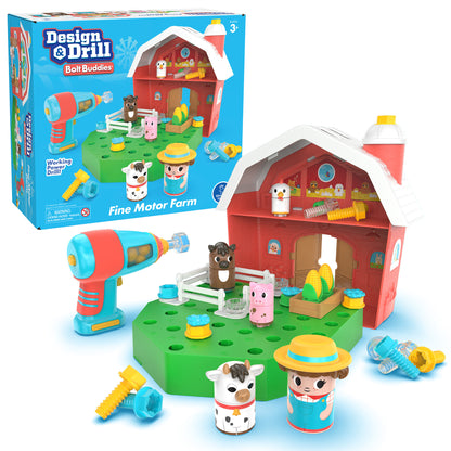 Educational Insights Design & Drill Bolt Buddies Barn - Interactive Farm Playset