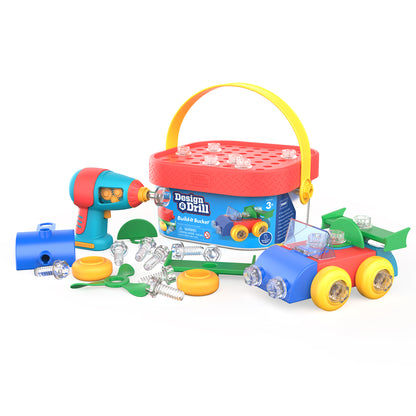 Educational Insights Design & Drill Build-It Bucket - Portable Construction Toy