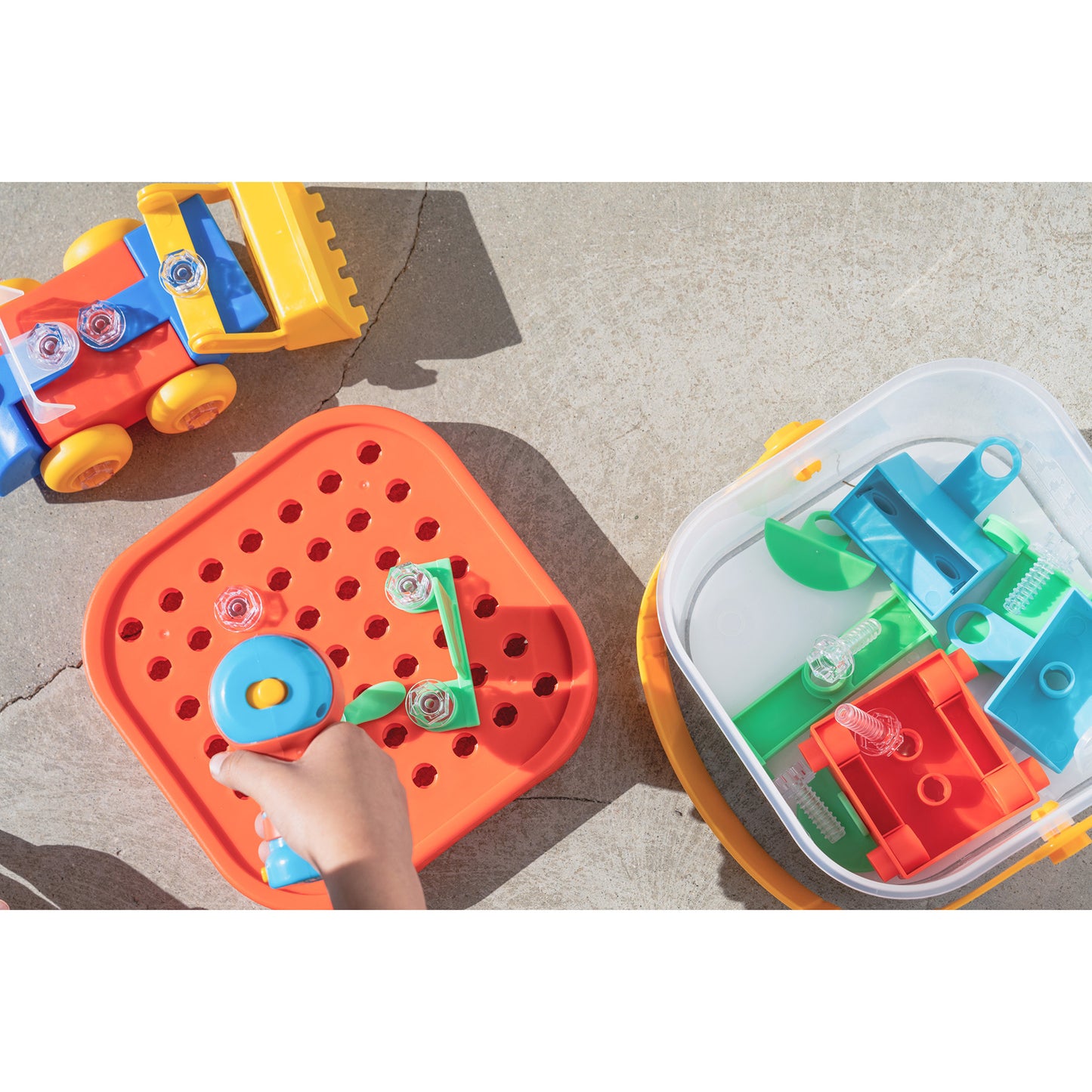 Educational Insights Design & Drill Build-It Bucket - Portable Construction Toy