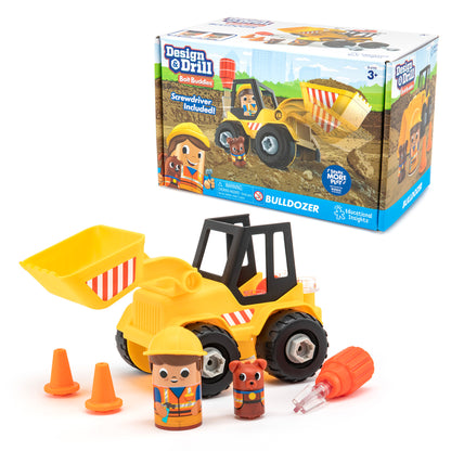 Educational Insights Design & Drill Bolt Buddies Bulldozer - Interactive Construction Toy