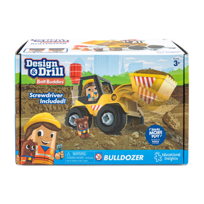 Educational Insights Design & Drill Bolt Buddies Bulldozer - Interactive Construction Toy