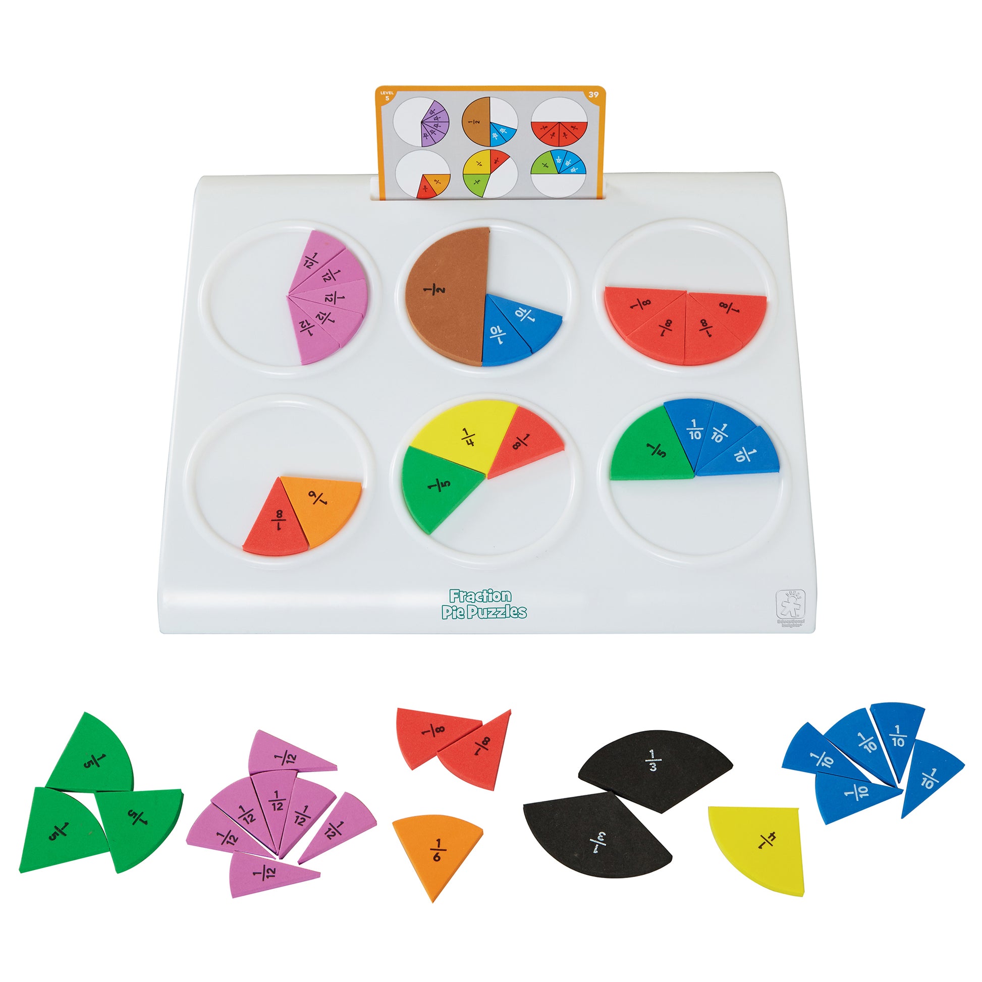 Educational Insights Fraction Pie Puzzles - Engaging Math Learning Toy