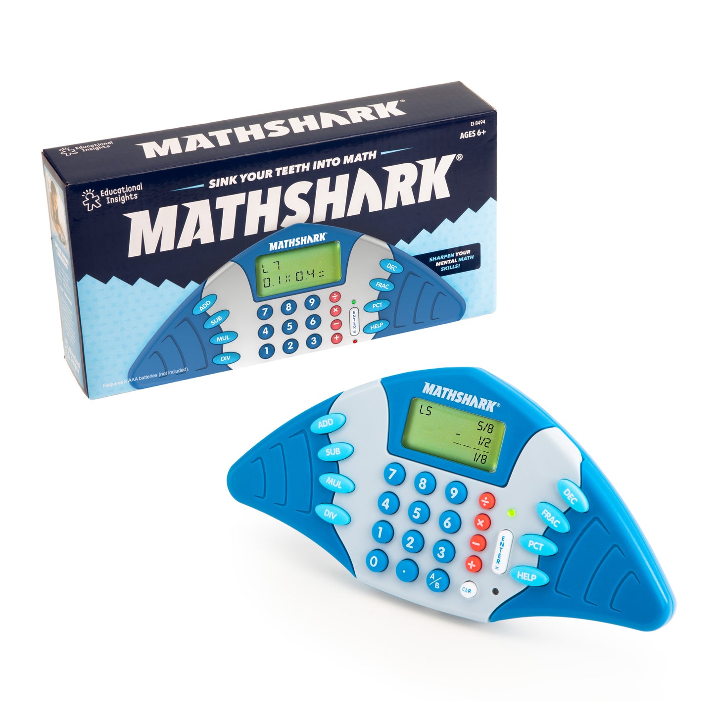 Educational Insights MathShark Handheld Electronic Math Game for Kids