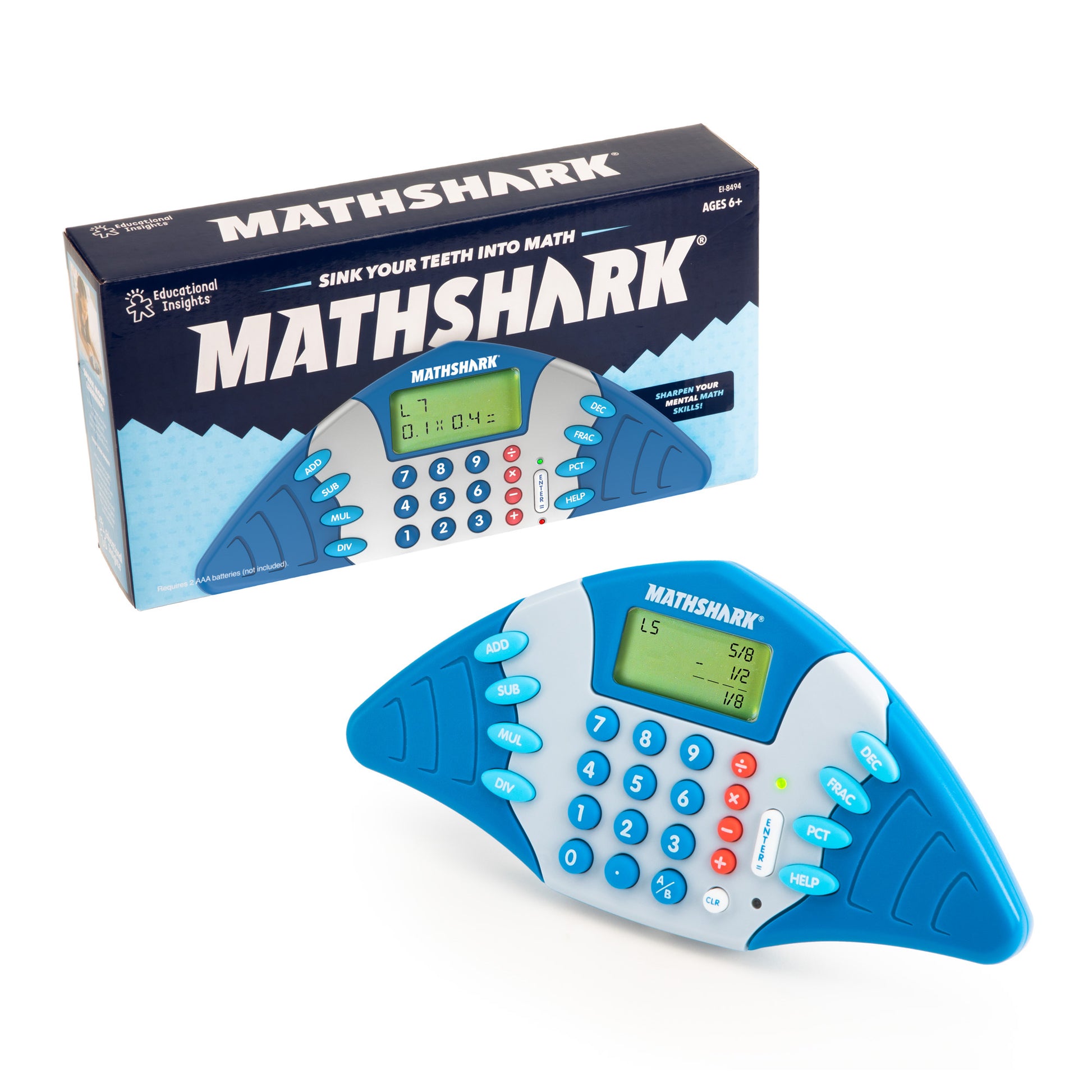 Educational Insights MathShark Handheld Electronic Math Game for Kids