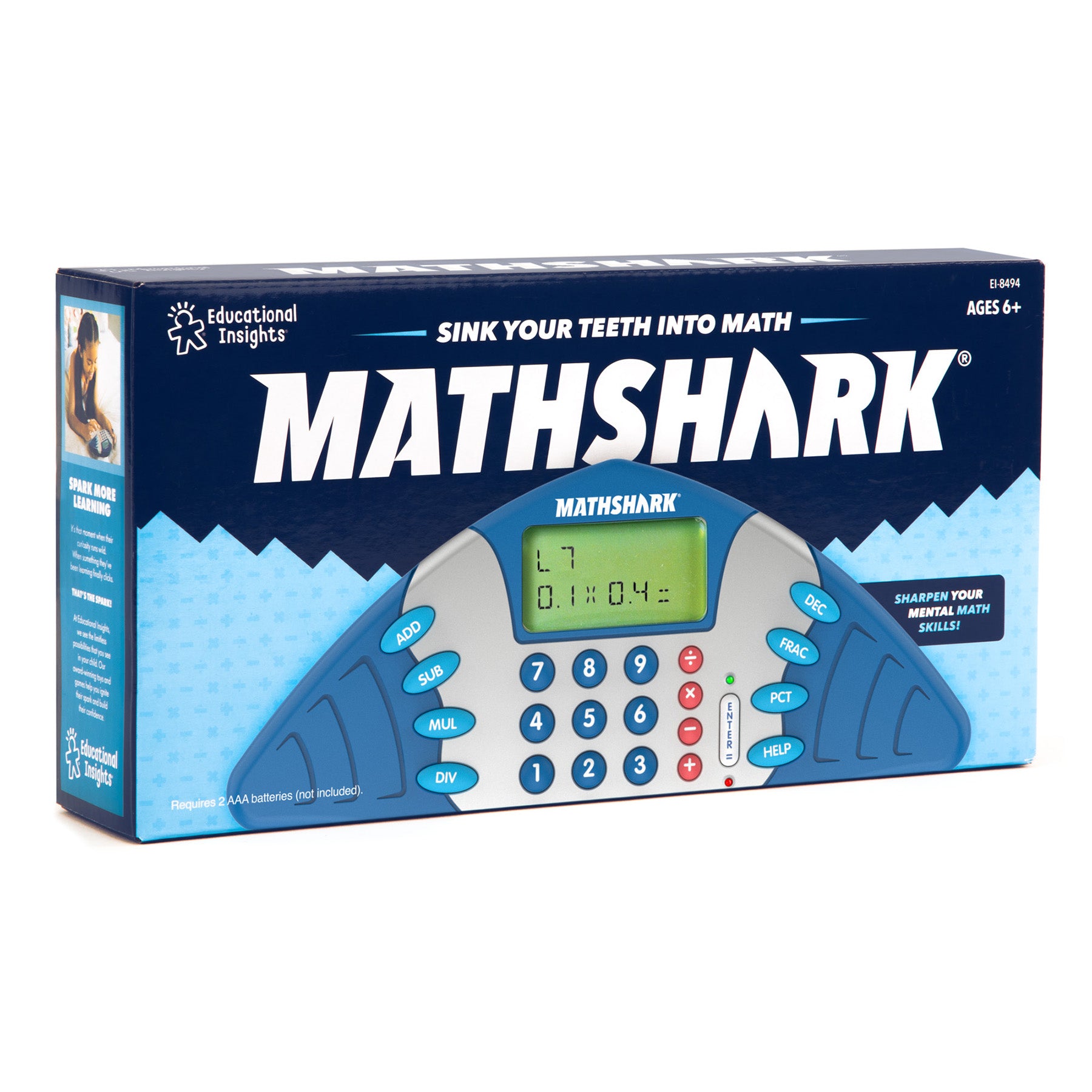 Educational Insights MathShark Handheld Electronic Math Game for Kids