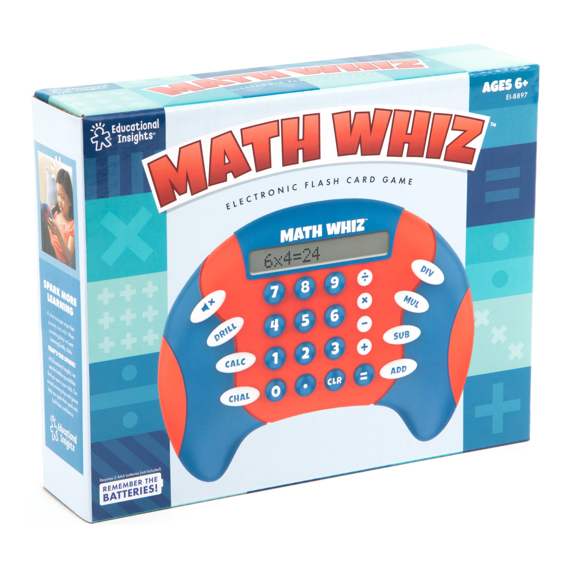 Educational Insights Math Whiz Handheld Electronic Math Game for Ages 6+