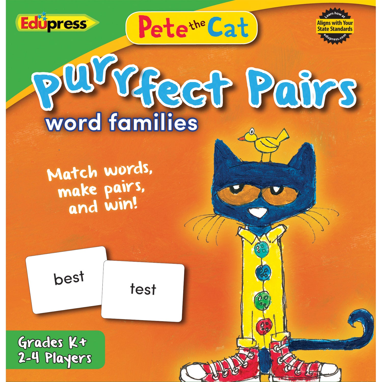 Edupress Pete the Cat Purrfect Pairs Game - Word Families Edition