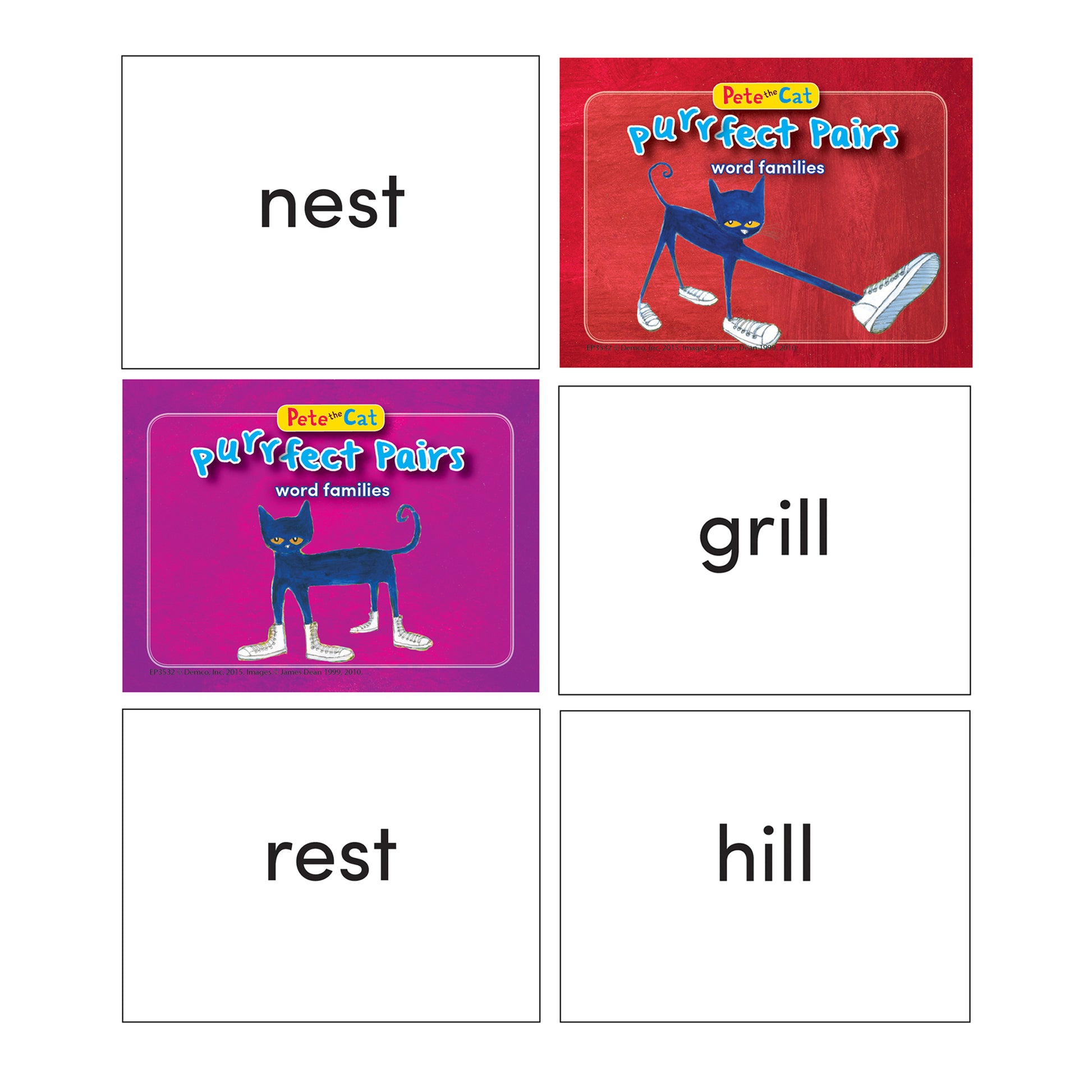 Edupress Pete the Cat Purrfect Pairs Game - Word Families Edition