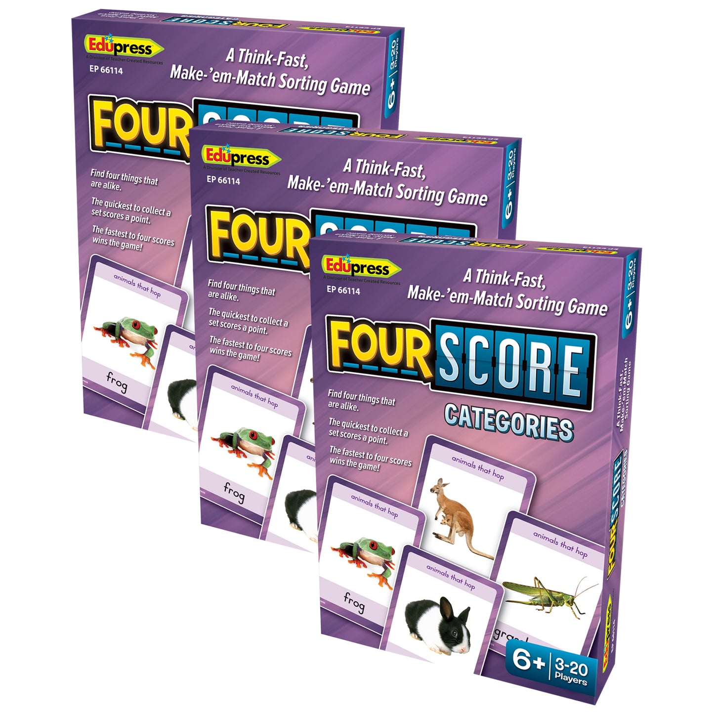 Teacher Created Resources Four Score Card Game - Triple Pack