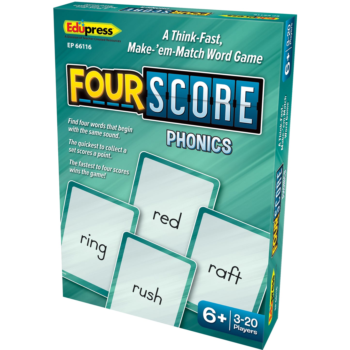 Teacher Created Resources Four Score Phonics Card Game - Pack of 3