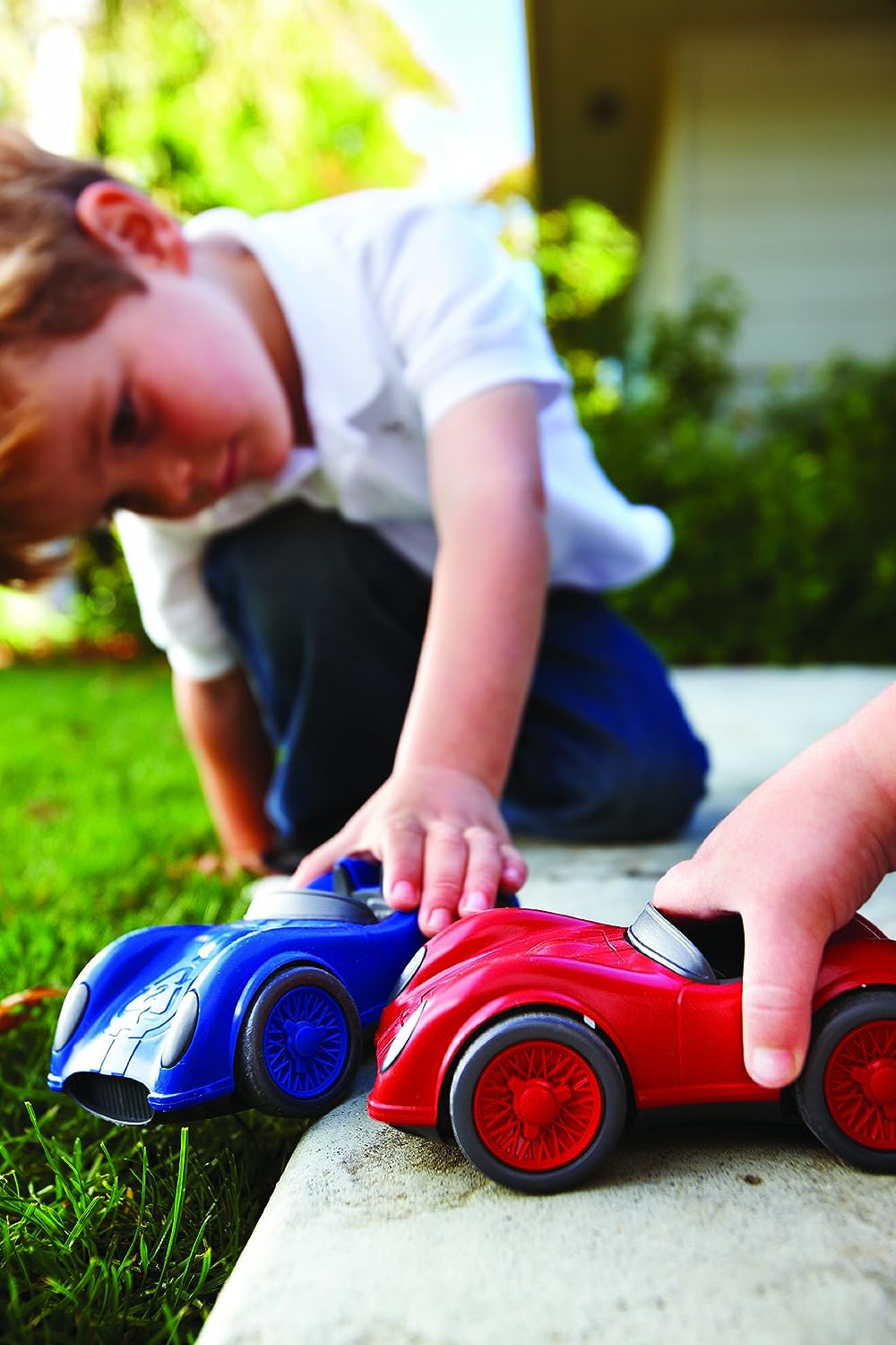 Green Toys Eco-Friendly Toddler Race Car, Durable Recycled Plastic - Blue