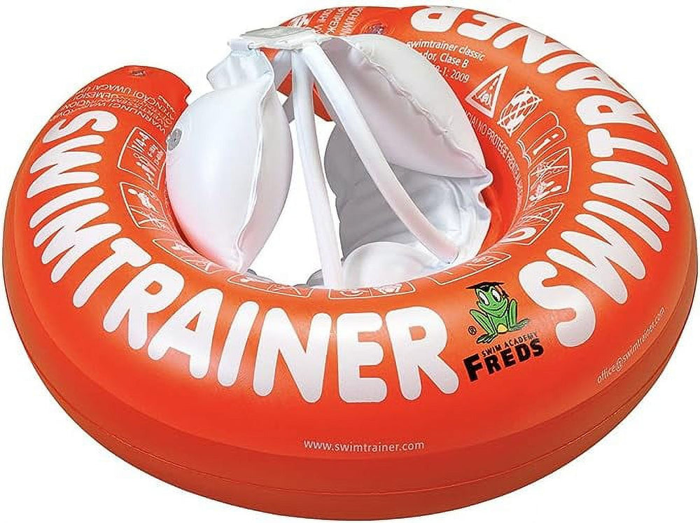 FREDS SWIM ACADEMY's SWIMTRAINER Classic Red - Infant Baby Pool Float with Adjustable Safety Belt