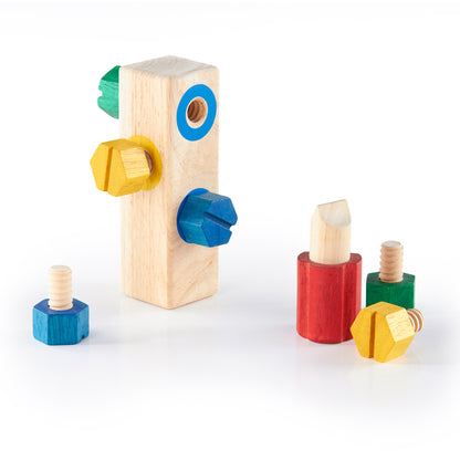 Guidecraft Screw Block™ - Colorful Fine Motor Skill Enhancer - 8 Pieces