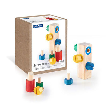 Guidecraft Screw Block™ - Colorful Fine Motor Skill Enhancer - 8 Pieces