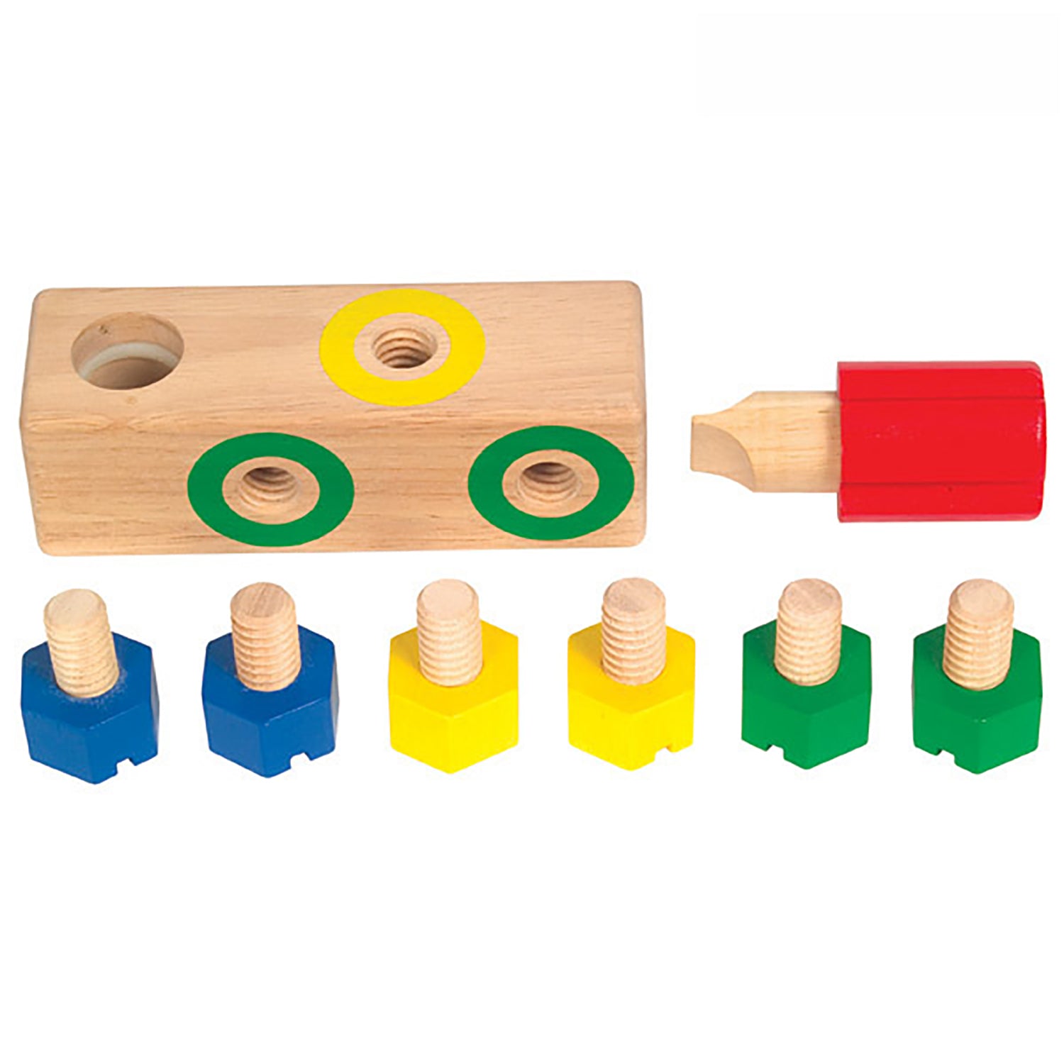 Guidecraft Screw Block™ - Colorful Fine Motor Skill Enhancer - 8 Pieces