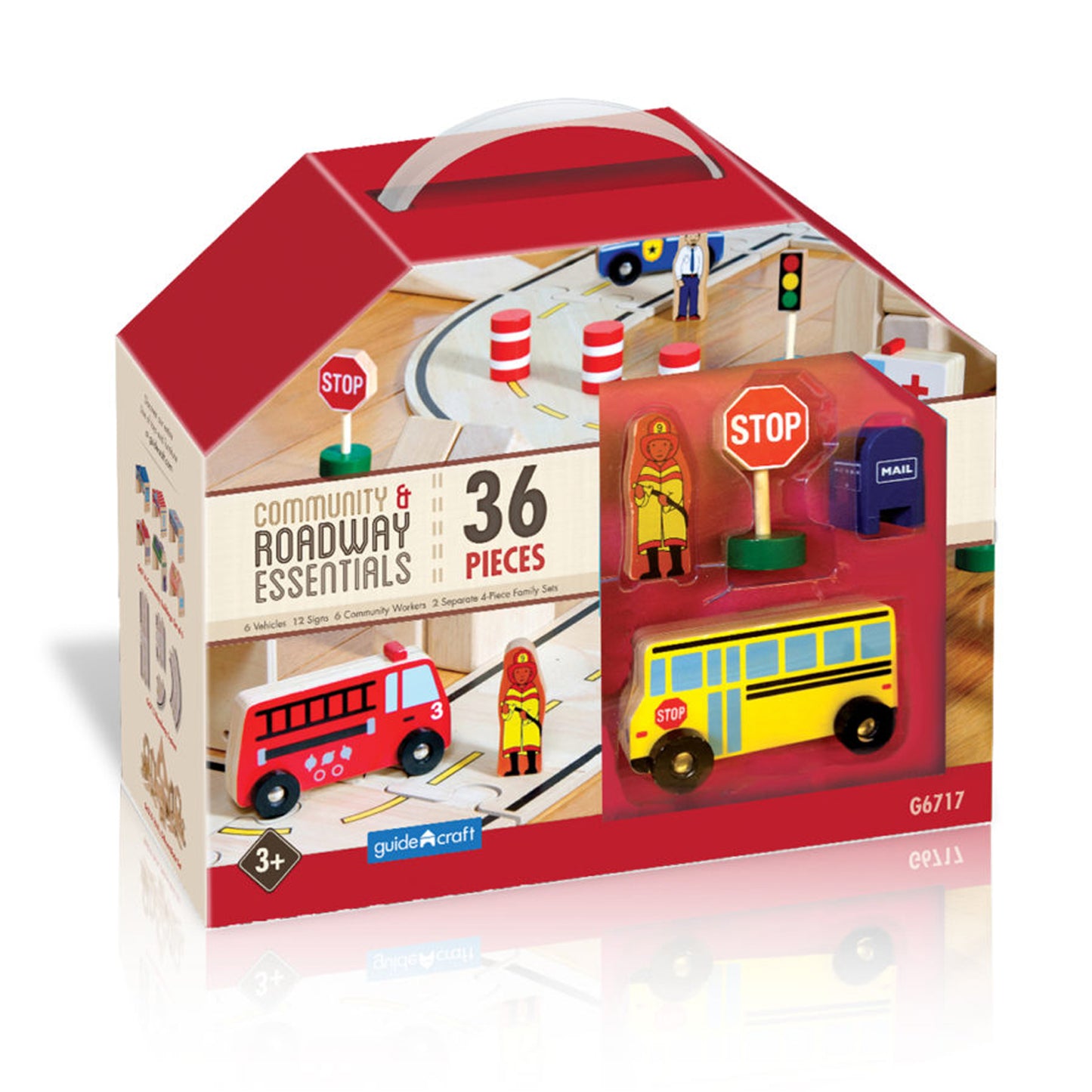 Guidecraft 36-Piece Community & Roadway Essentials Set - Interactive Play