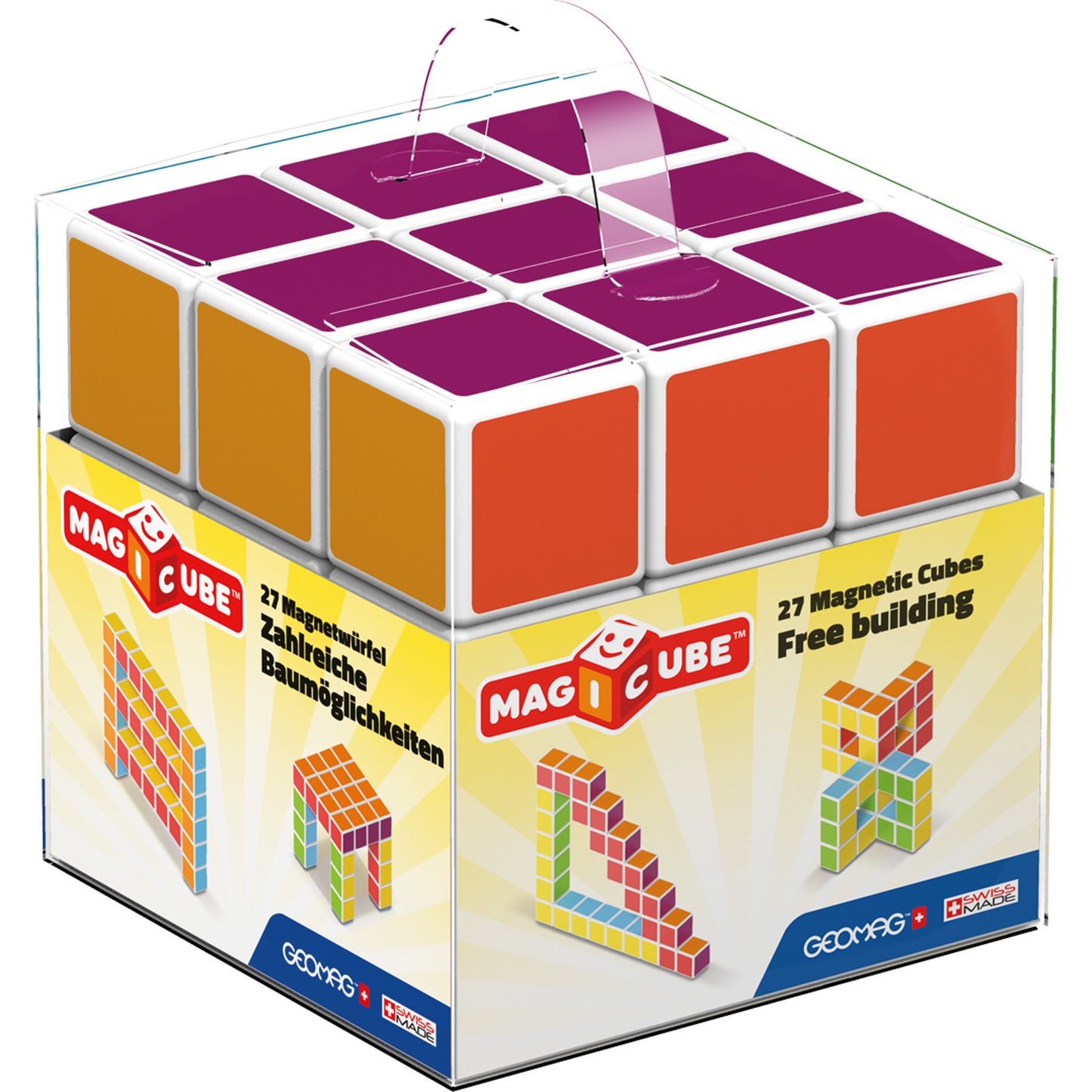 Geomag Magicube 27-Piece Multicolored Free Building Set - Creative Magnetic Blocks