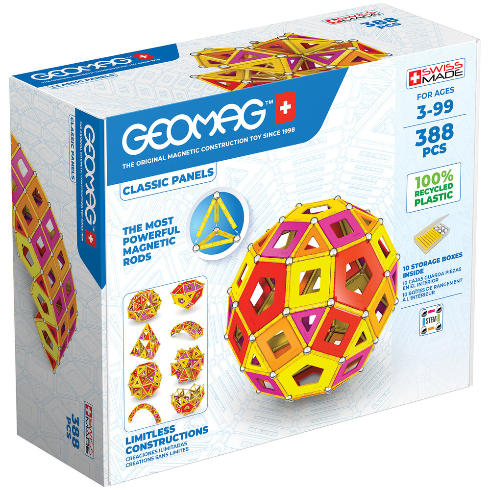 Geomag MASTERBOX Warm Colors 388-Piece Magnetic Building Set