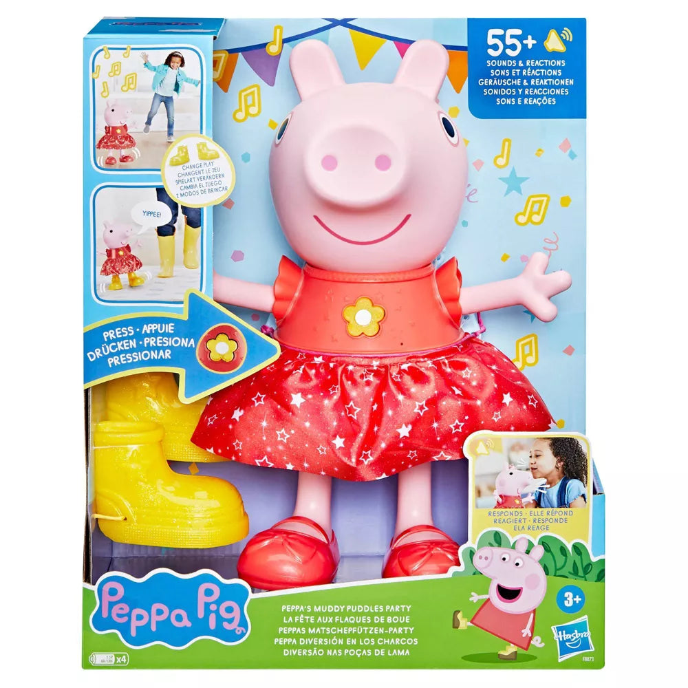 Peppa Muddy Puddles Party Doll - Interactive 12-Inch Toy