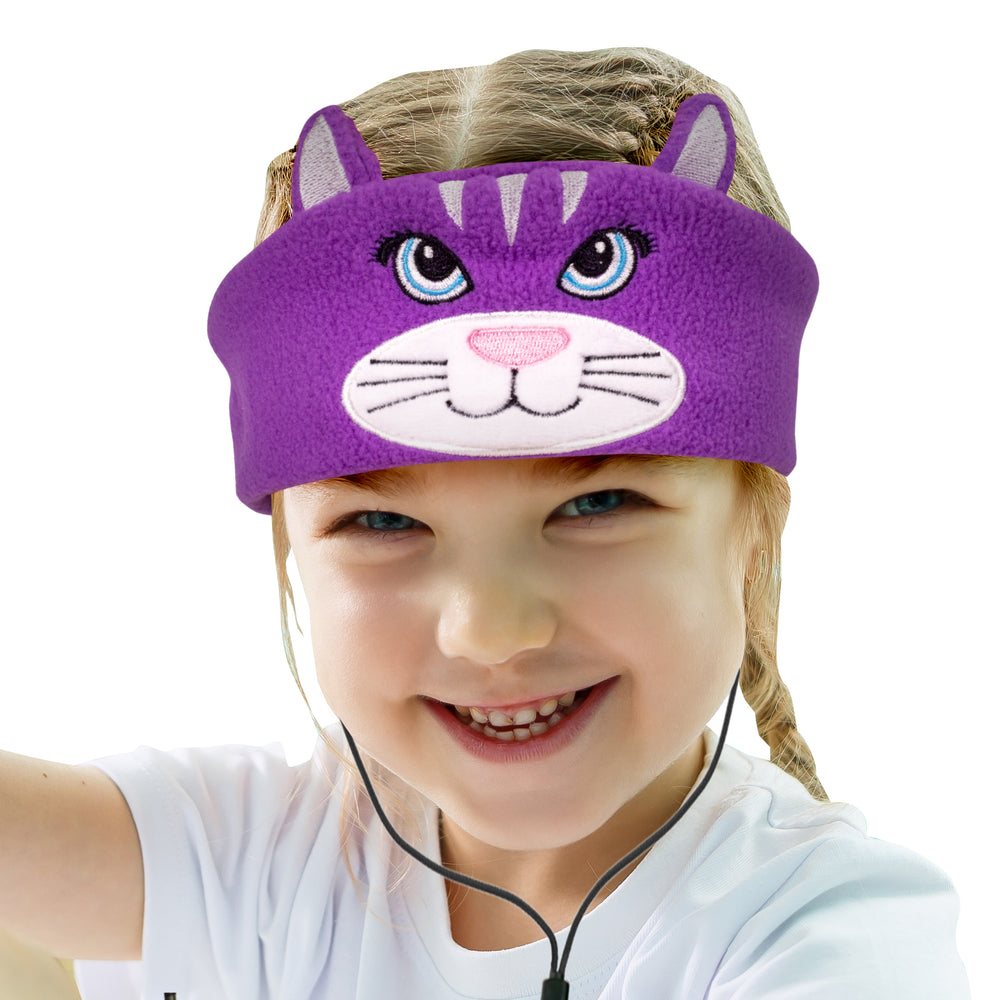 Contixo H1 Kids Adjustable Fleece Headband Headphones - Cat Design