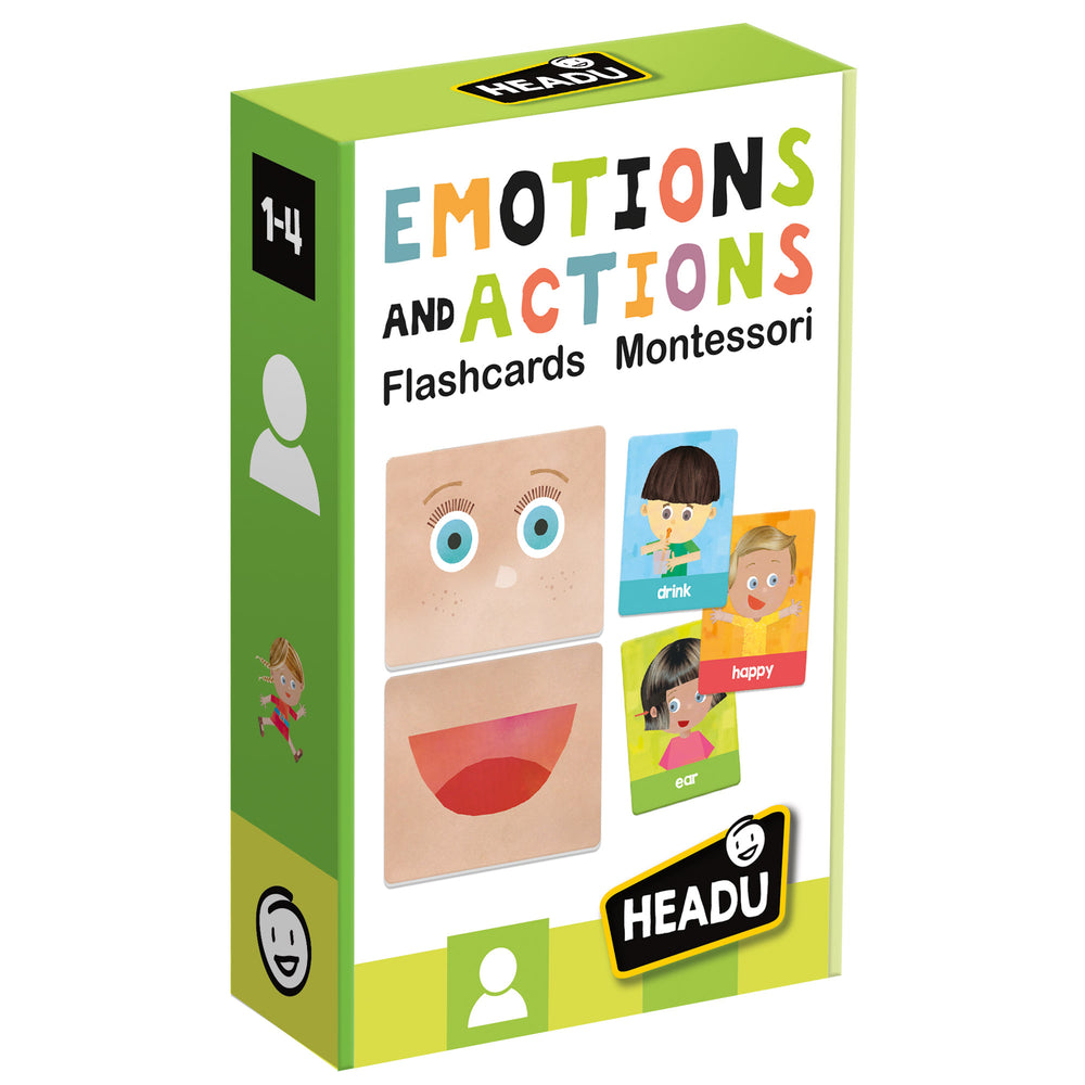 Headu Montessori Emotions & Actions Learning Flashcards - Interactive Educational Toy