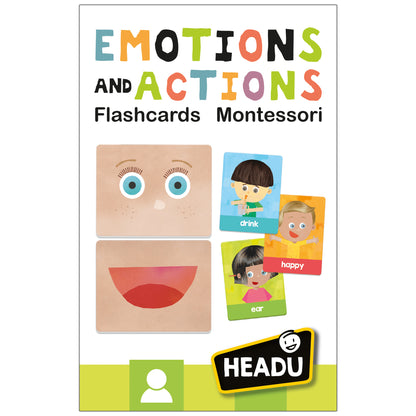 Headu Montessori Emotions & Actions Learning Flashcards - Interactive Educational Toy