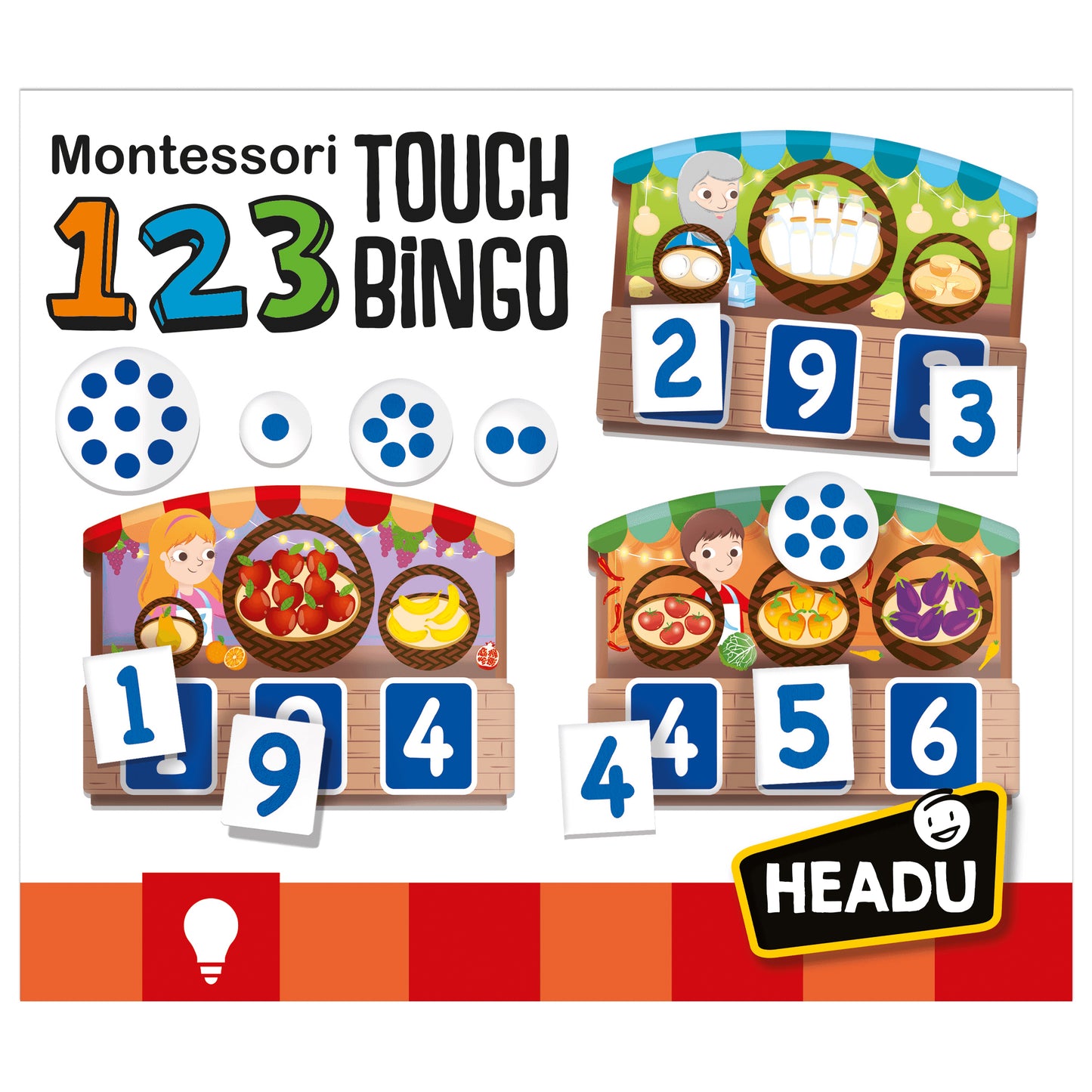 Headu 123 Montessori Touch Bingo - Interactive Counting Game