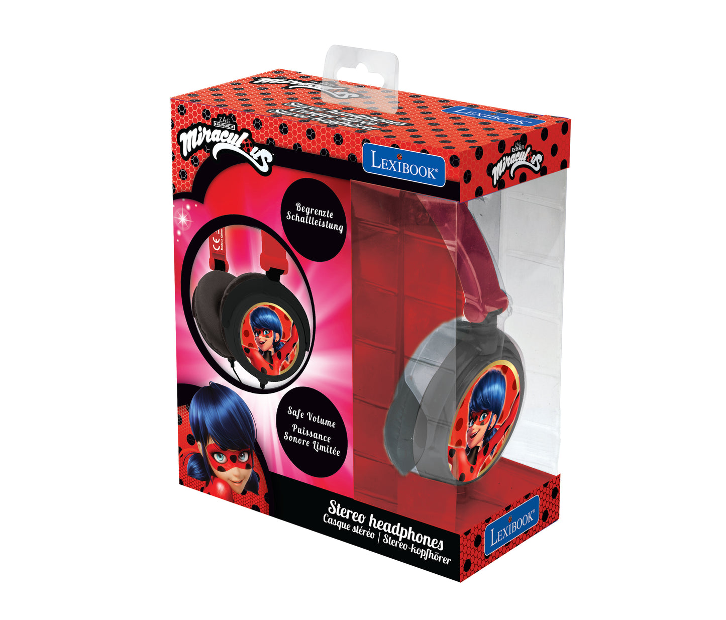 Miraculous Ladybug Foldable Headphones - Compact and Kid-Friendly