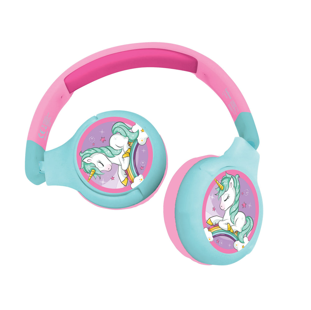 Lexibook Unicorn-Themed Foldable Bluetooth Headphones - Pink