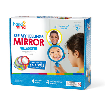 Hand2Mind See My Feelings Mirrors - Emotional Learning Set of 4