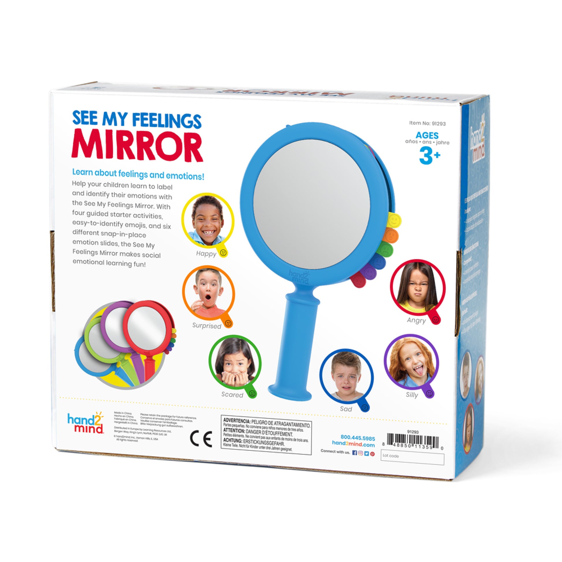 Hand2Mind See My Feelings Mirrors - Emotional Learning Set of 4