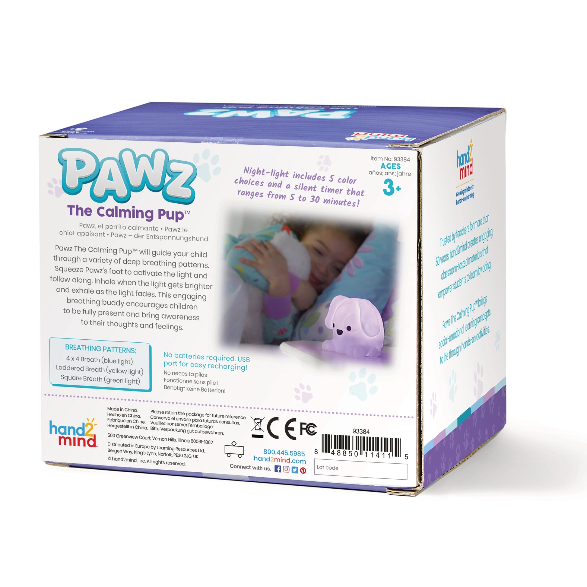 Hand2Mind PAWZ The Calming Pup Interactive Light-Up Toy