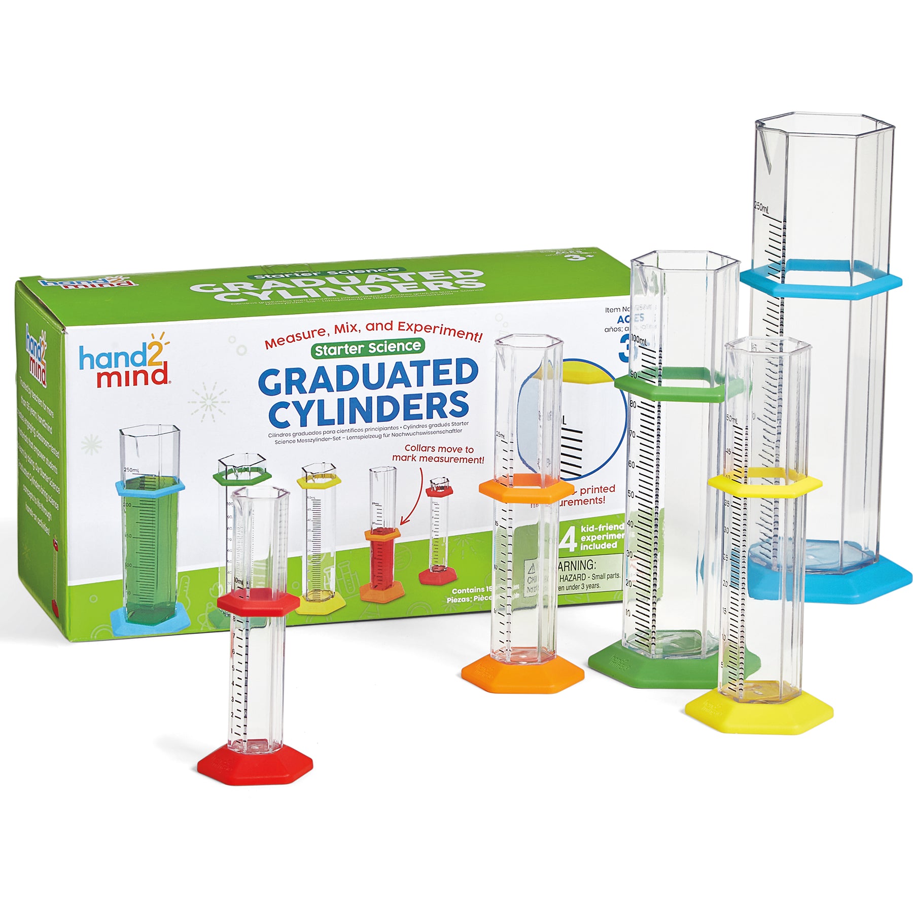 Hand2Mind Starter Science Graduated Cylinders Set for Kids