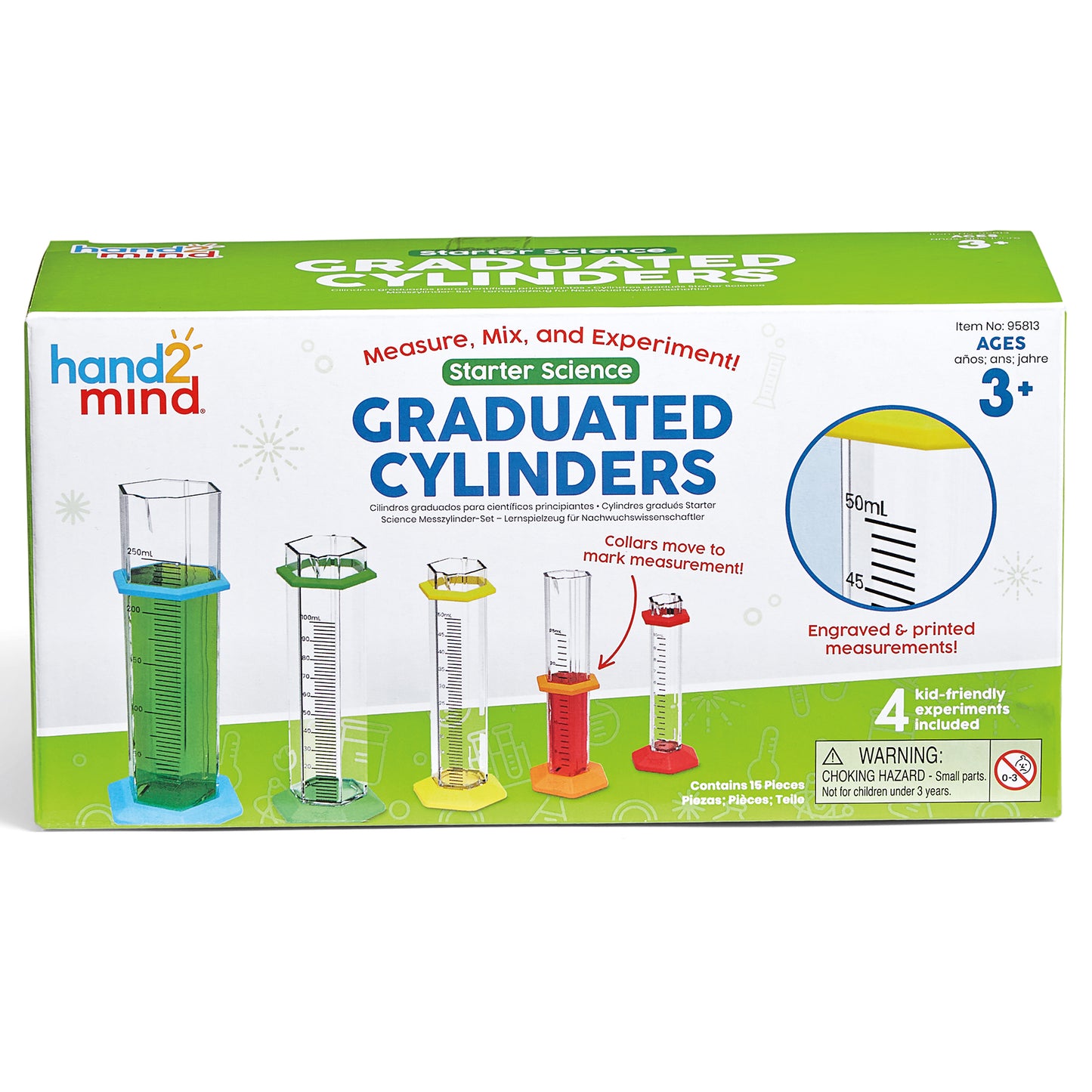 Hand2Mind Starter Science Graduated Cylinders Set for Kids