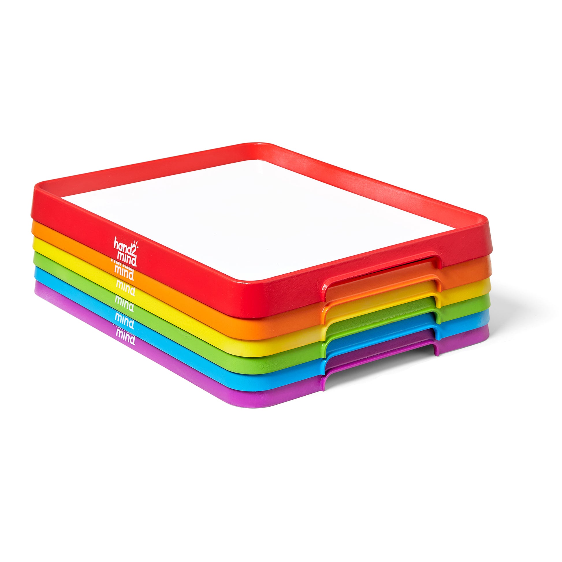 Hand2Mind Rainbow Magnetic Dry-Erase Activity Trays - Set of 6