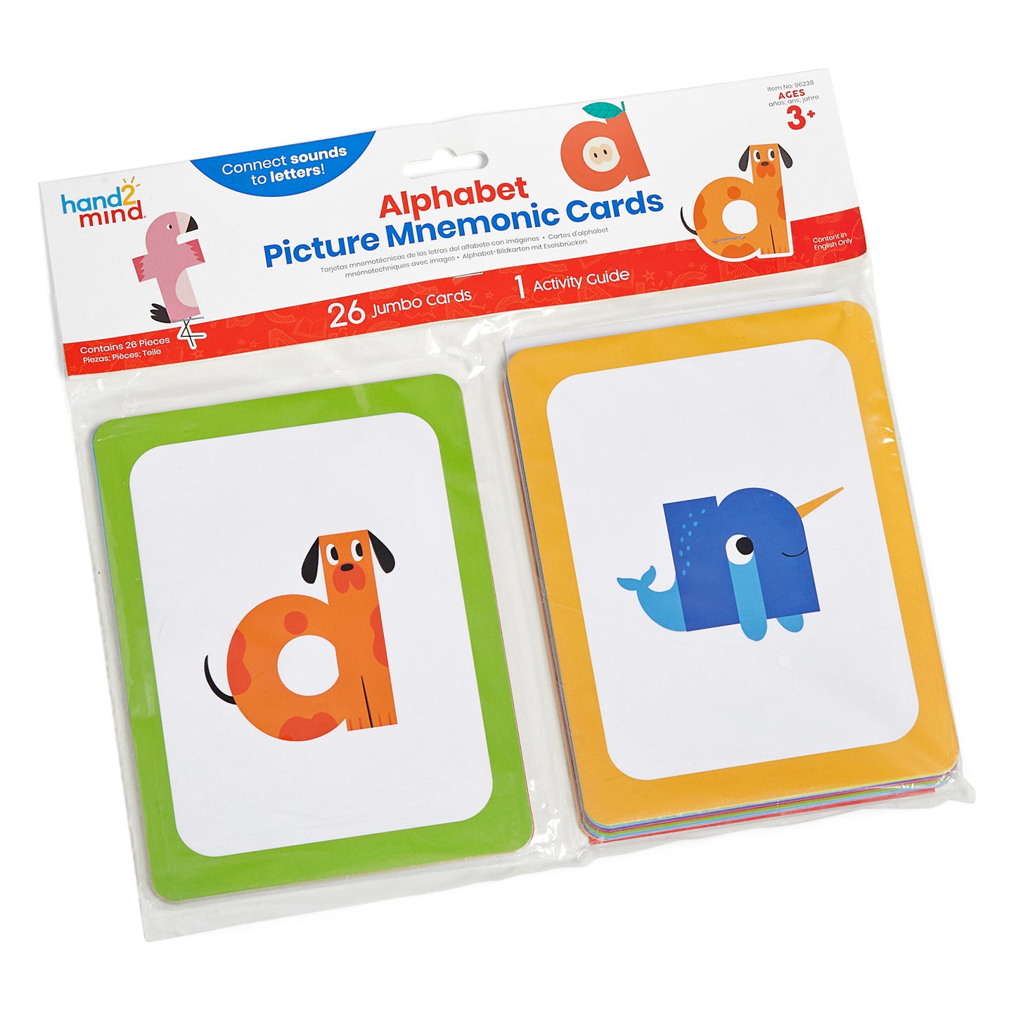 Hand2Mind Alphabet Picture Mnemonic Card Set - Early Literacy Learning Tool