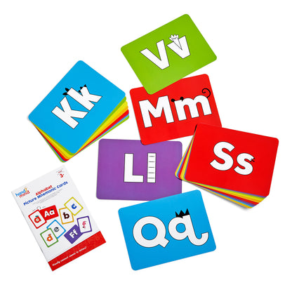 Hand2Mind Alphabet Picture Mnemonic Card Set - Early Literacy Learning Tool