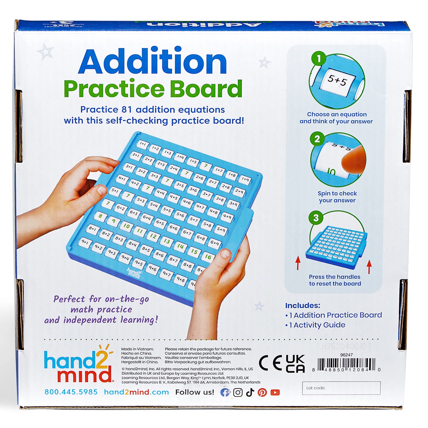 Hand2Mind Spin & Solve Interactive Math Facts Board - Addition Fun