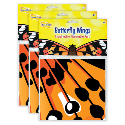 Insect Lore Vibrant Painted Lady Butterfly Wings for Kids, 3-Pack