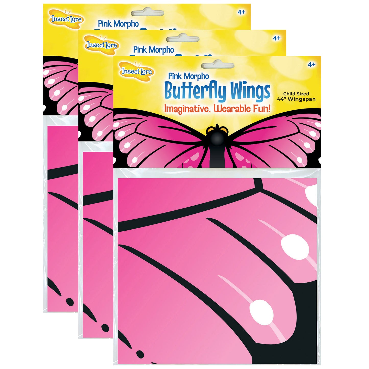 Insect Lore 3-Pack Dress-Up Morpho Butterfly Wings – Pink