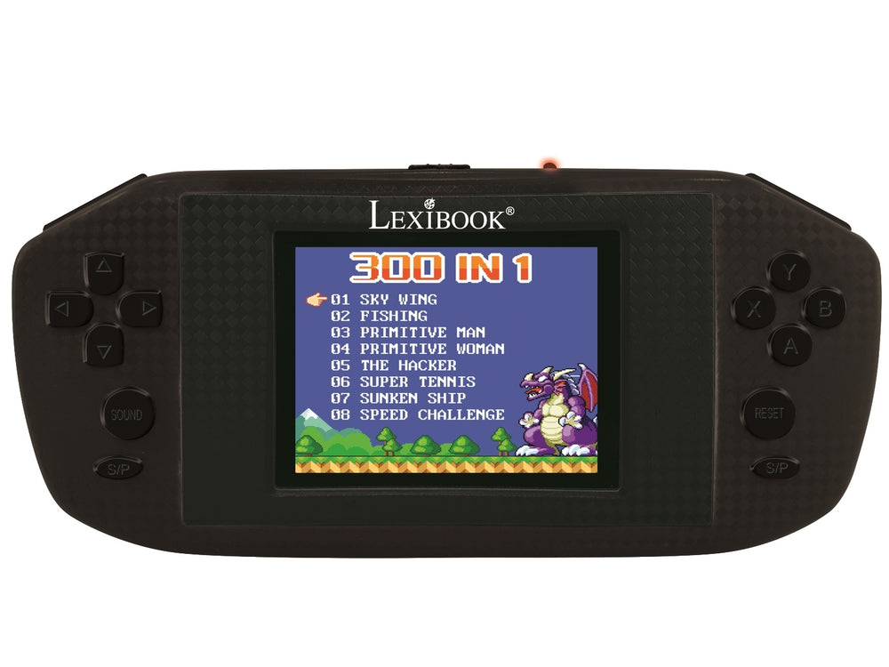 Lexibook Compact Power Arcade Handheld Gaming Console, 300 Games, Black