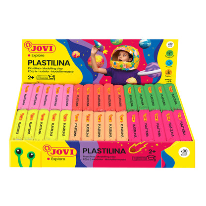 JOVI Neon Plastilina Modeling Clay Kit - 30 Bars Assorted Neon Colors