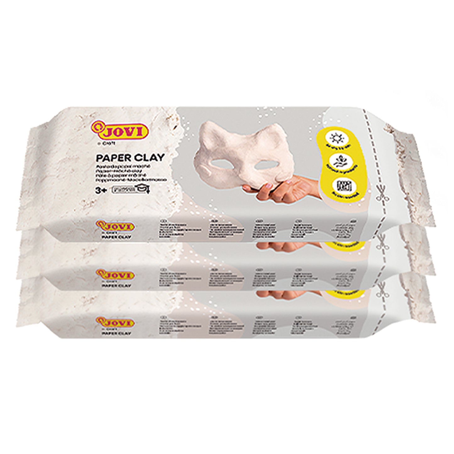 JOVI Premium Paper Clay School Pack, 3 Bars 1.5lb & 20 Spatulas