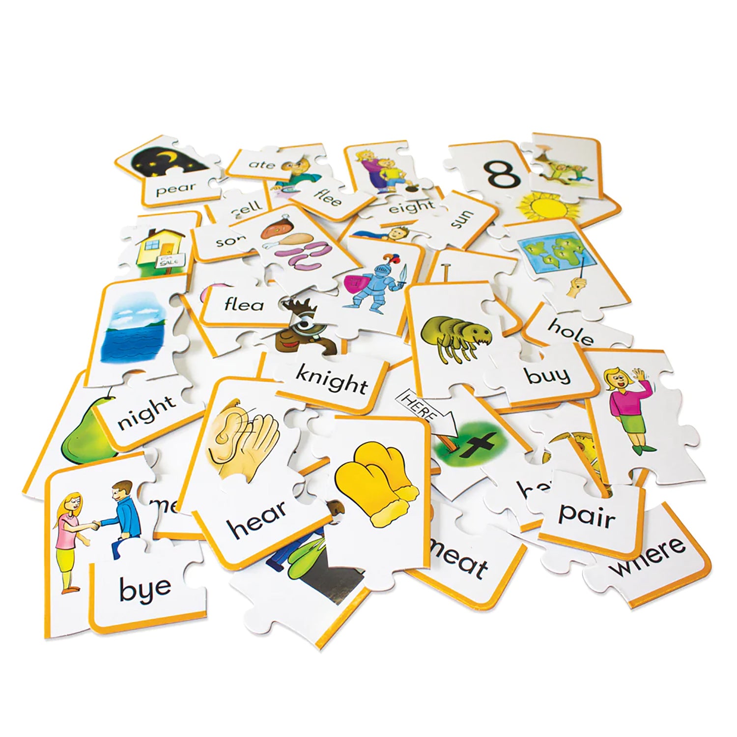 Junior Learning Homonym Puzzles - Word Matching Jigsaw - Pack of 3